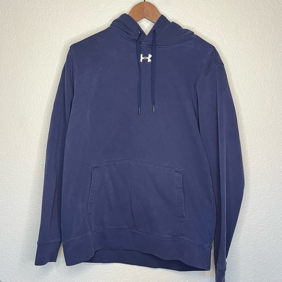 Under Armour Other - Under Armour Blue With White Logo Hoodie Men's Large